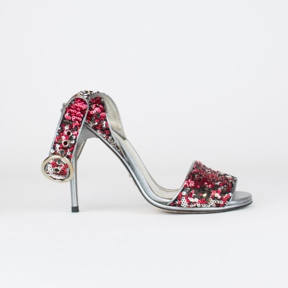 Dolce & Gabbana Sequin Ankle Strap Heels
